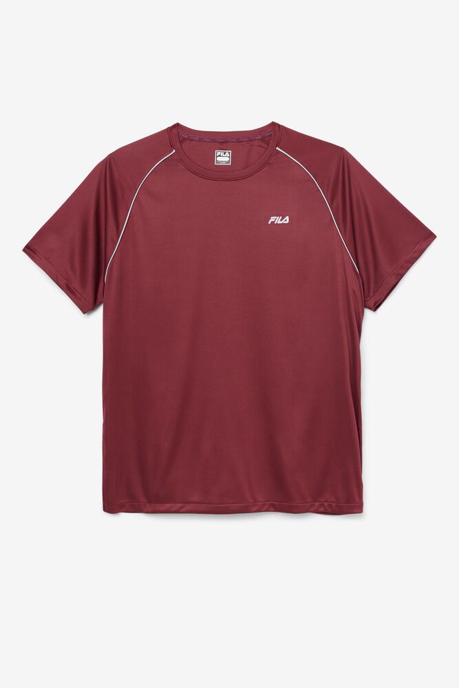 Fila T-Shirt Mens Red Fauna Crew - Ireland 05467-KJCP